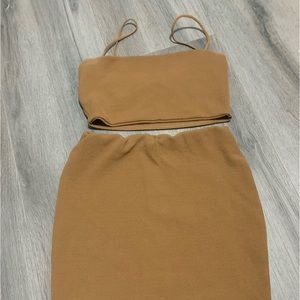 Beige skirt and top set